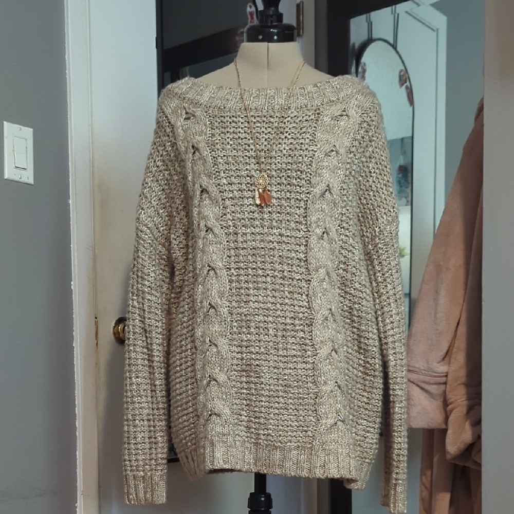 Cozy Cable Knit Sweater - Cream